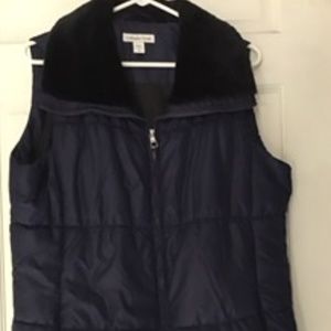 Coldwater Creek Women's Navy Vest,Jacket, Sz L, EUC